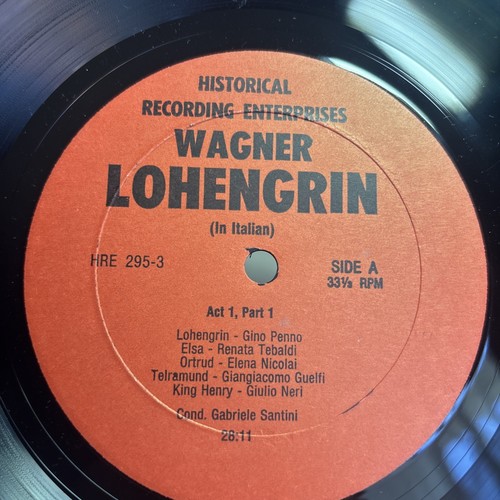 Richard Wagner Lohengrin, Live NAPLES 1954 By Gabriele Santini 3 Lp HRE 295-3 - Picture 4 of 4