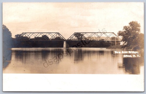 K32/ Afton New York RPPC Postcard c1910 Chenango New Iron Bridge 57