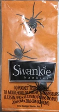 Swankie Hankies Travel Tissues Packages Halloween Spooky Spiders 1 Pack 10 Sheet