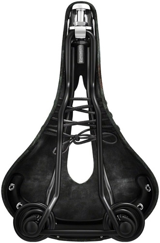 Brooks Flyer Saddle - Black 166mm Width Leather Steel Rails Unisex - Picture 3 of 4