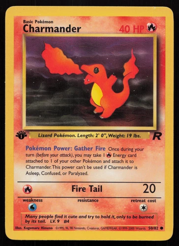 LP Pokemon TCG - Charmander 1st Edition 50/82 - Team Rocket