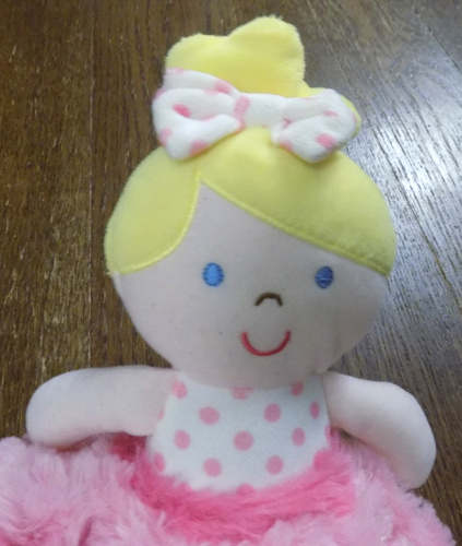 "Falda remolino difusa lunares sonajero muñeca bebé peluche rosa 10"" Lovey" - Imagen 2 de 6