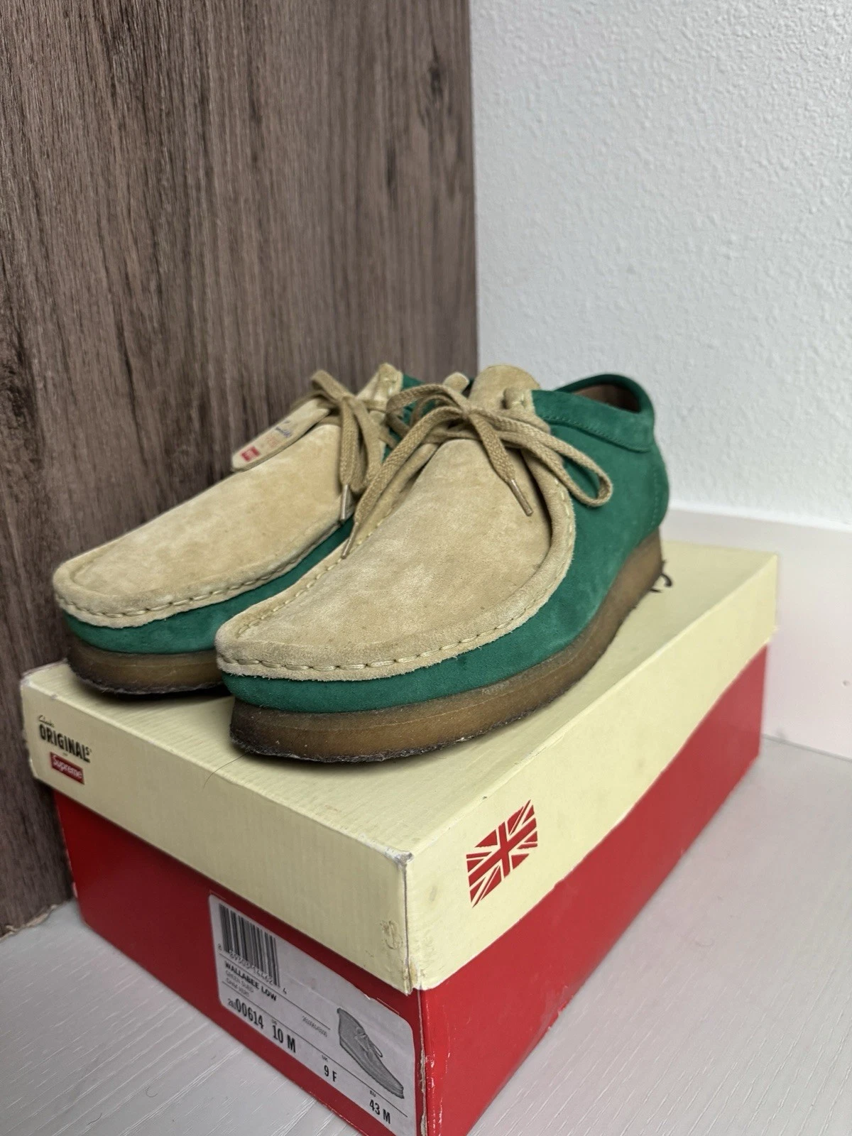 Bas vert Wallabee Supreme x Clarks S/S 2015 taille 10