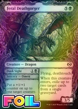 x1 Feral Deathgorger / Dusk Sight TDM Dragonstorm MTG 298 FOIL SHOWCASE 1x