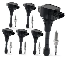 Set of 6 Ignition Coil Pack & Iridium Spark Plugs Compatible with 2007-2020 