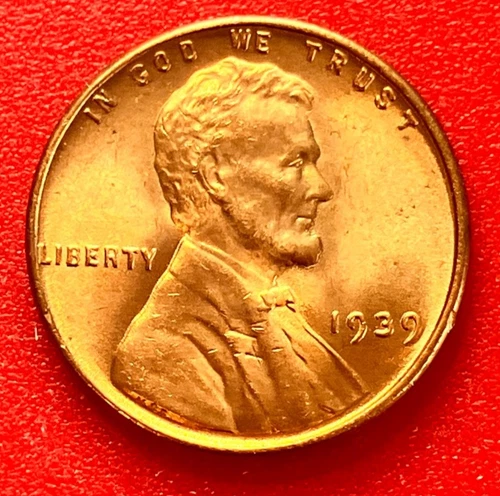 1939-P Lincoln Wheat Cent Penny GEM RED BU From an Original Bank Roll