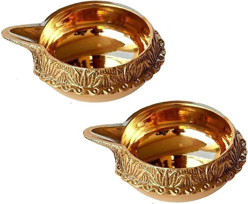 Brass Kuber Diya Oil Lamp Deepak 5cm For Hindu Pooja Puja Temple Diwali Gift - Picture 16 of 35