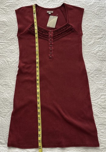 NWT $59 Urban Outfitters Ecote Dima Crochet Inset Mini Dress Jr M Acid Wash Wine - Picture 8 of 12