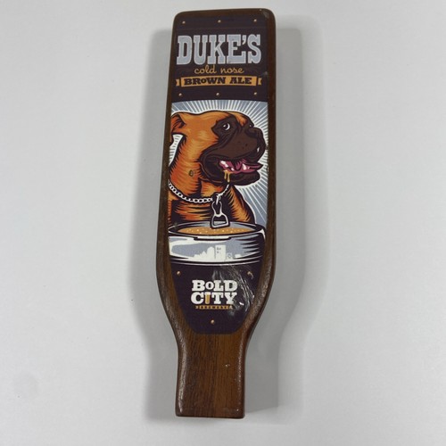 Duke's Cold Nose Brown Ale Beer Tap Handle Bold City Brewery Wooden 7.5” - Picture 3 of 10