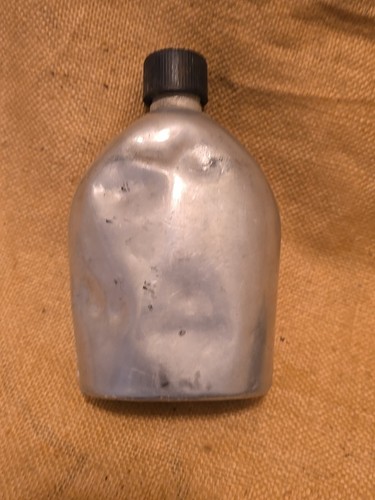 Vintage Army Web Belt Kahki Canteen Cover Japan Stamped metal Canteen - Picture 13 of 18