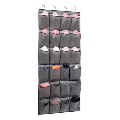 Over The Door Hanging Shoe Organizer Shoe Rack Hanger 24 Large Fabric Pockets...