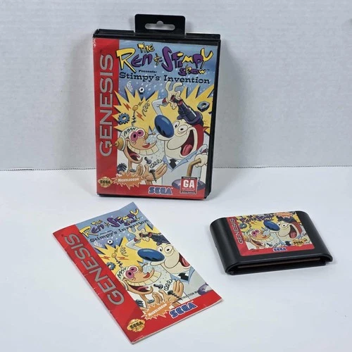 Ren and Stimpy Stimpy’s Invention Sega Genesis CIB Tested Authentic Complete