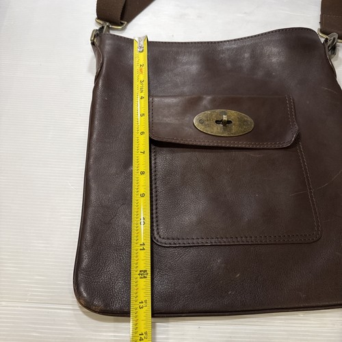 BOLSO DE MANO MENSAJERO VINTAGE MORERA SETH BANDOLERA CUERO MARRÓN OSCURO EN MUY BUENA CONDICIÓN - Imagen 10 de 11