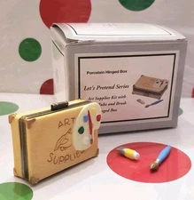 Art Supplies Rare PHB Porcelain Hinged Box & 2 trinkets Midwest  Cannon of Falls