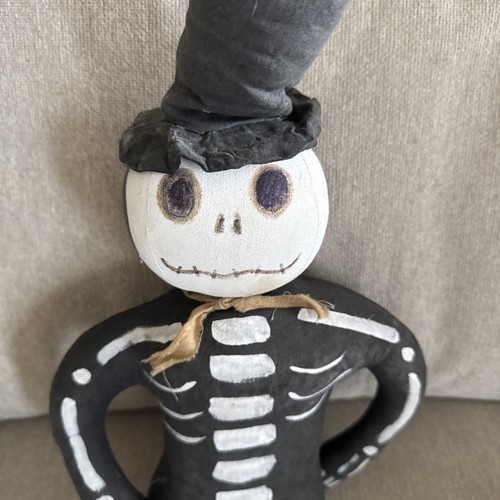 Scheletro stile primitivo fatto a mano vintage Halloween decorazione alta 24" - Foto 2 di 7