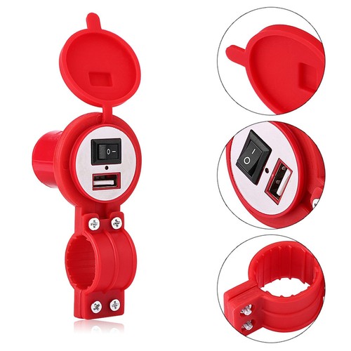 (Red)Motorrad USB Ladegerät Universal 12-24V 1.5A Motorrad USB Ladegerät - Zdjęcie 3 z 10