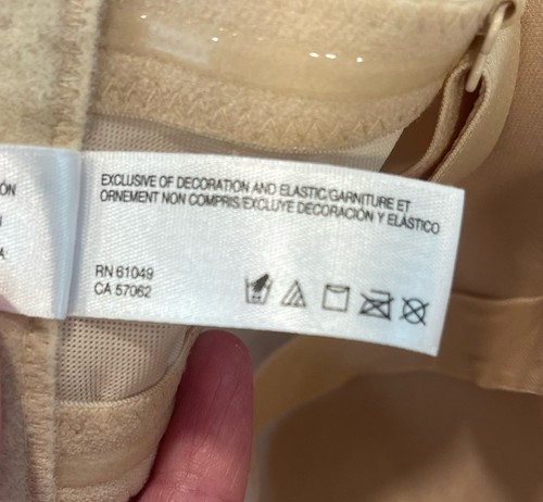 Wacoal Strapless Bra 36DDD Tan Sand Red Carpet Underwire Convertible Padded - Picture 10 of 12