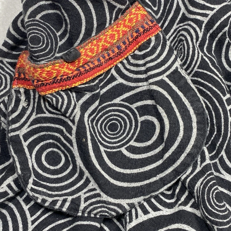 Vintage 70s Harem Pants Womens One Size Black White Swirl - Image 2 of 4