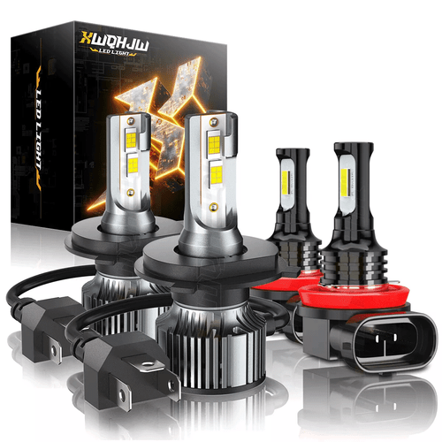 For Toyota Highlander 2008-2010 - H4 H11 LED Headlight Fog Light Combo Bulbs Kit - Picture 1 of 11