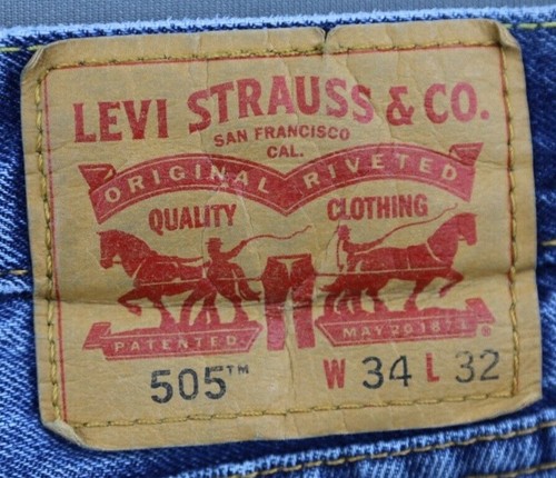 Men's 2014 Levi's 505 Jeans Regular Fit Distressed Size 34x32 (Msr 34x30) - Picture 12 of 12