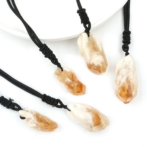 Natural Citrine Crystal Quartz Rough Gemstone Necklace Irregular Pendant Healing - Picture 8 of 11