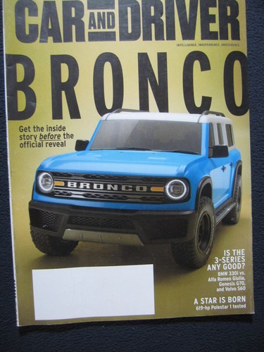 CAR AND DRIVER Magazine February 2020 FORD BRONCO IS BACK - Picture 1 of 2