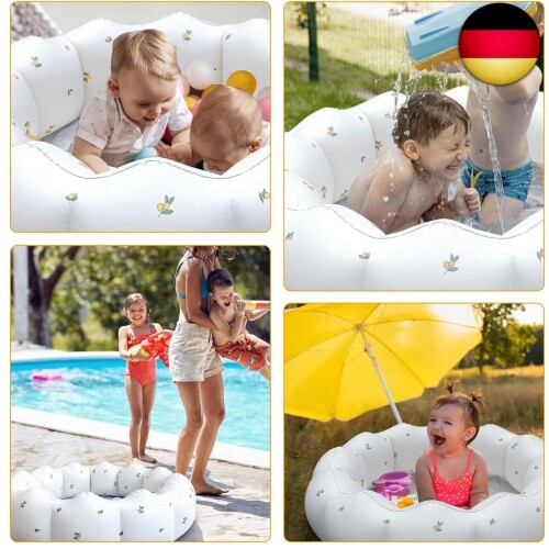 Aufblasbares Schwimmbecken Kinder, 90cm Planschbecken Klein, Kinderpool - Bild 4 von 8