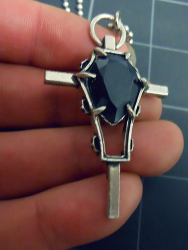 Sancity Coffin Cross Pendant Stainless Steel Ball Chain New Old Alchemy Necklace - Picture 4 of 10