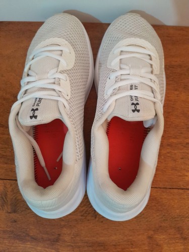 Size 10US - Under Armour Charged Pursuit 3 Tech White Pink No Insoles Free Post - Picture 6 of 9