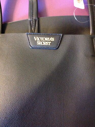 Bolso de Compras Victoria's Secret Extra Grande Cuero Negro con Flecos Bolso de Mano - Imagen 2 de 4