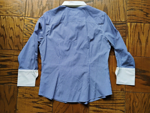 Brooks Brothers 1818 camicia donna con bottoni 6 aderenti non ferro a righe blu - Foto 2 di 4