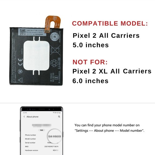 OEM Replacement Battery for Google Pixel 2 G011A-B G011A 2700mAh 3.85V - Picture 5 of 11