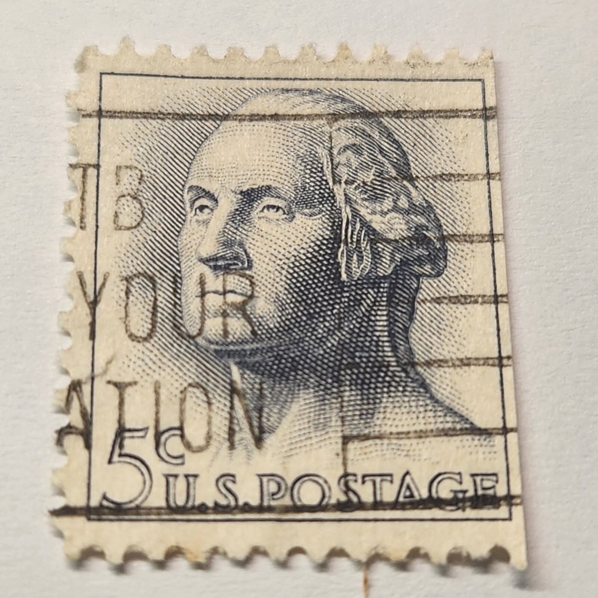 ジョージワシントン5セントブルー米国郵便1962年使用済切手 George Washington 5 cent Rare Used Stamp 1962 United States