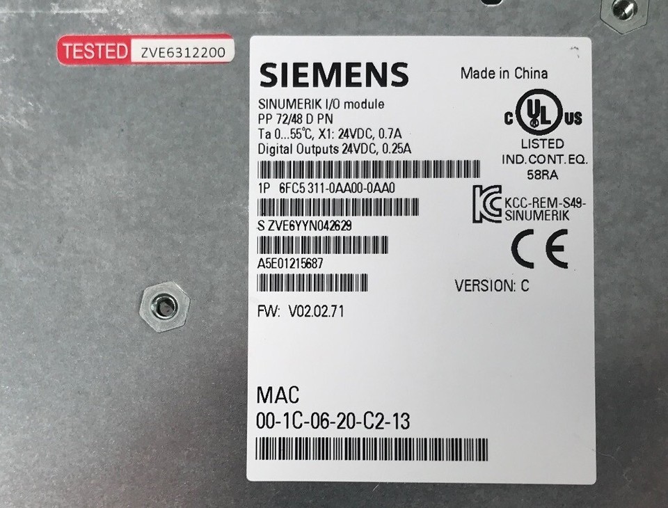 Siemens Sinumerik I/OModule PP72/48D PN 6FC53110AA000AA0 eBay
