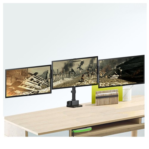 3-fach Monitor Tischhalterung Full Motion Universal Home Office Halter bis 27" - Afbeelding 2 van 5