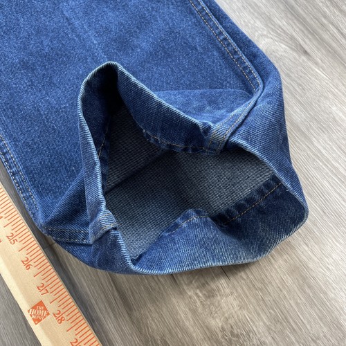 Vintage Sears Roebuck Jeans Mens 44x32 Heavyweight Denim Cotton Blue Dark Hemmed - Picture 7 of 12