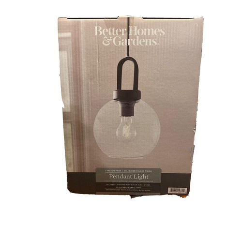 Better Homes & Gardens Globe Pendant Light, Black Finish - Picture 2 of 4