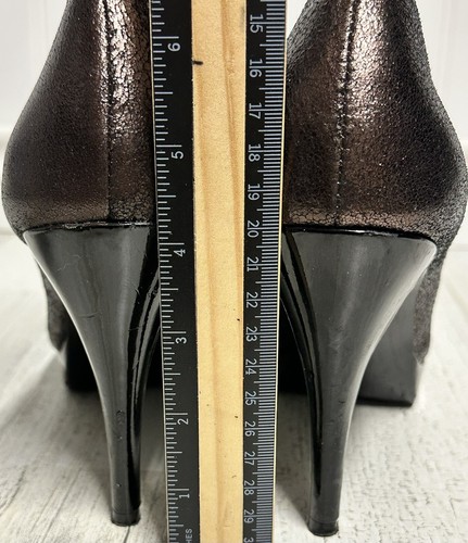 Taryn Rose Bronze Peep Toe Pumps Stiletto Heels 10 EU 40.5 - Picture 8 of 12