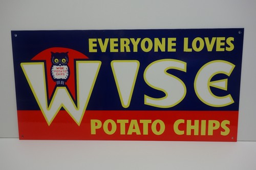 WEISE KARTOFFELCHIPS STANZSCHNITTSCHILD 10"" HOCH X 20"" BREIT DOPPELSEITIG TOLLE FARBEN! - Bild 3 von 3