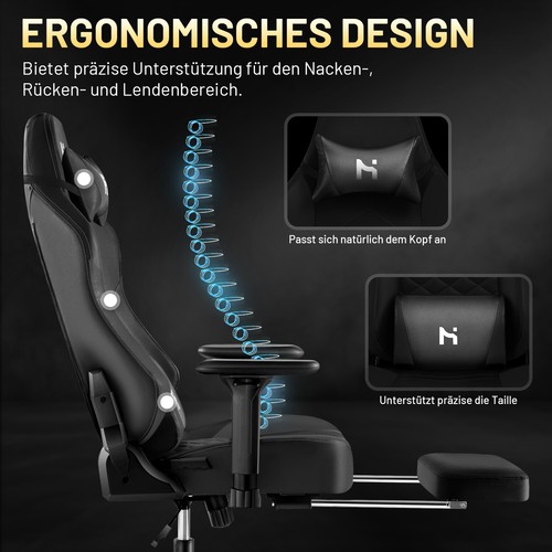 Ergonomischer Gaming Stuhl Bürostuhl Computerstuhl Chefsessel bis 150 kg - Bild 26 von 42
