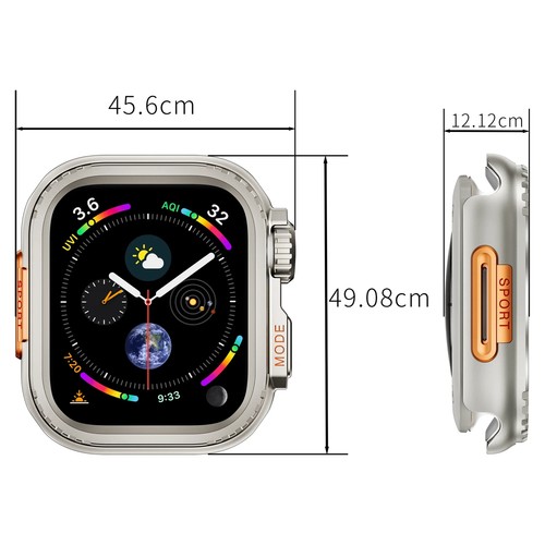Metalowe etui ochronne na zderzak do Apple Watch 45mm 44mm zmiana na Ultra 2 49mm - Zdjęcie 3 z 28