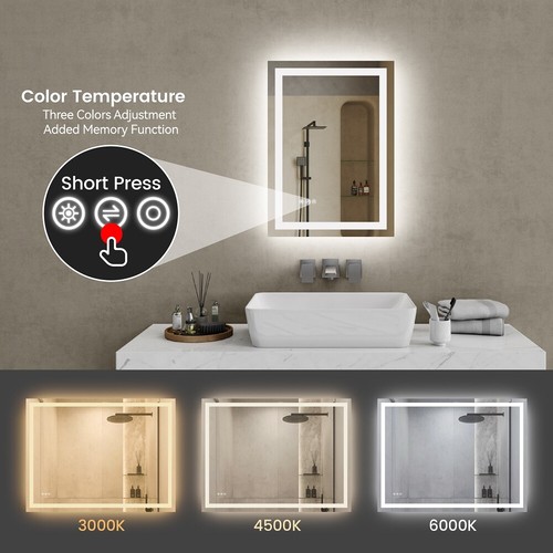 20"x28" LED Bathroom Mirror 3 Color Tem Adjustable Brightness Memory - Bild 5 von 11