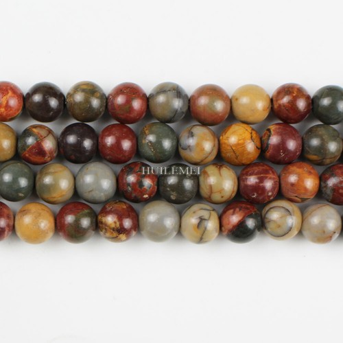 Natural Picasso Jasper Stone Gemstone Round Beads 4mm 6mm 8mm 10mm 12mm 15.5" - Picture 5 of 8
