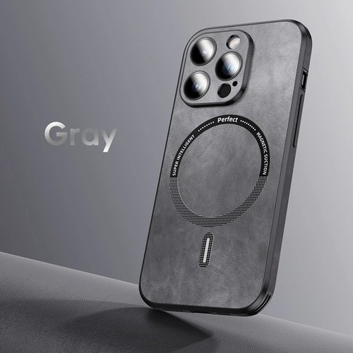 Étui iPhone Magnétique Cuir Luxe Antichoc Magsafe Protection Lentille Verre - Photo 11/16