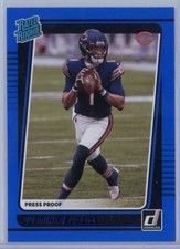 2021 Panini Donruss 253 Justin Fields RC Press Proof Blue Chicago Bears QB