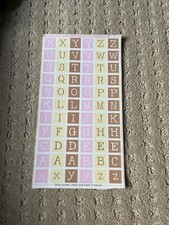 ABC'S DCWV CARDSTOCK STICKERS Pink Brown And Cream Colored Letters
