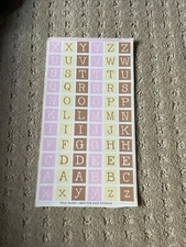 ABC'S DCWV CARDSTOCK STICKERS Pink Brown And Cream Colored Letters