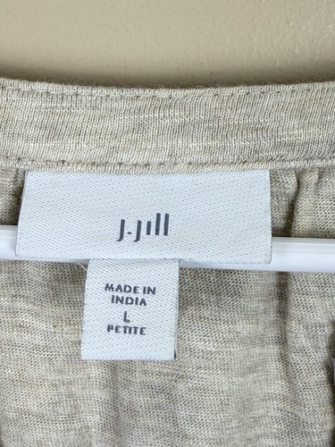 J. Jill Mix Media Floral Embroidered Sleeves Tunic Top LP Cotton Modal Blend - Picture 4 of 4