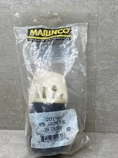 Marinco  2014P 20A 125/250V  NEMA Locking Plug, White Body, Black Housing