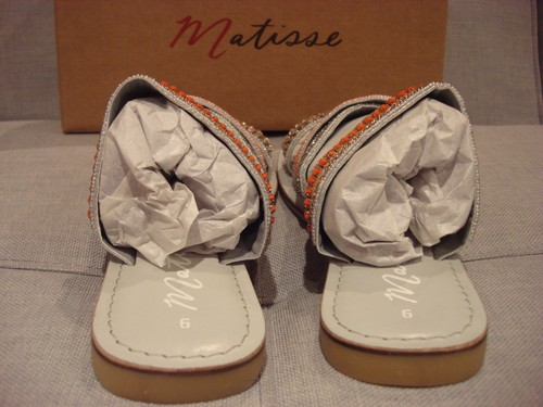 MATISSE KORBIN EMBELLISHED GREY SLIDE SANDALS SIZE 7 SHOES - BRAND NEW - Picture 6 of 11